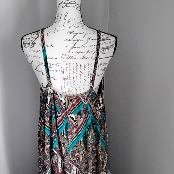 Rhapsody Boho Multi-colored Paisley Print Maxi Dress - XL - Picture 3 of 8